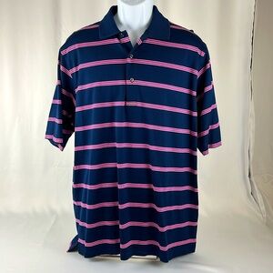 Jack Nicklaus Legacy Short Sleeve Golf Polo Shirt Size Large Navy Pink White